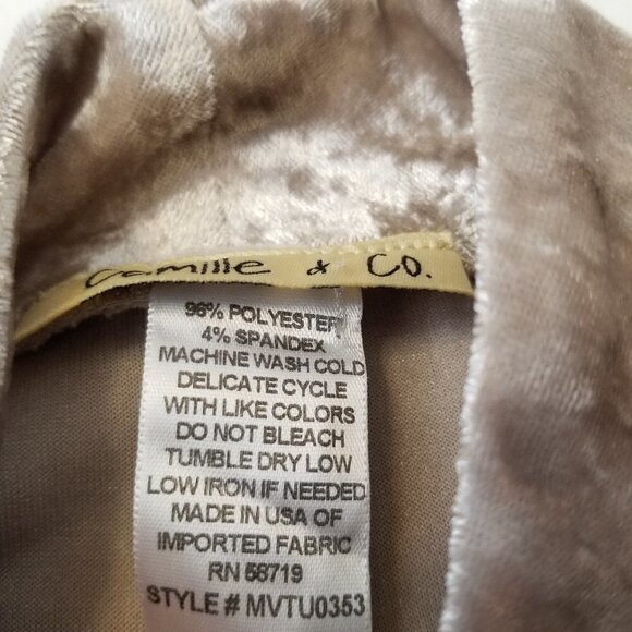 Camille & Co Small Taupe Top Shimmer Velvet - Picture 6 of 6